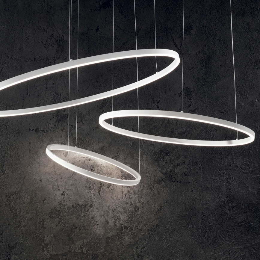 Ideal Lux - Lustre LED suspenso por cabo ORACLE SLIM LED/29W/230V 3000K IRC 90 Ø 50 cm branco