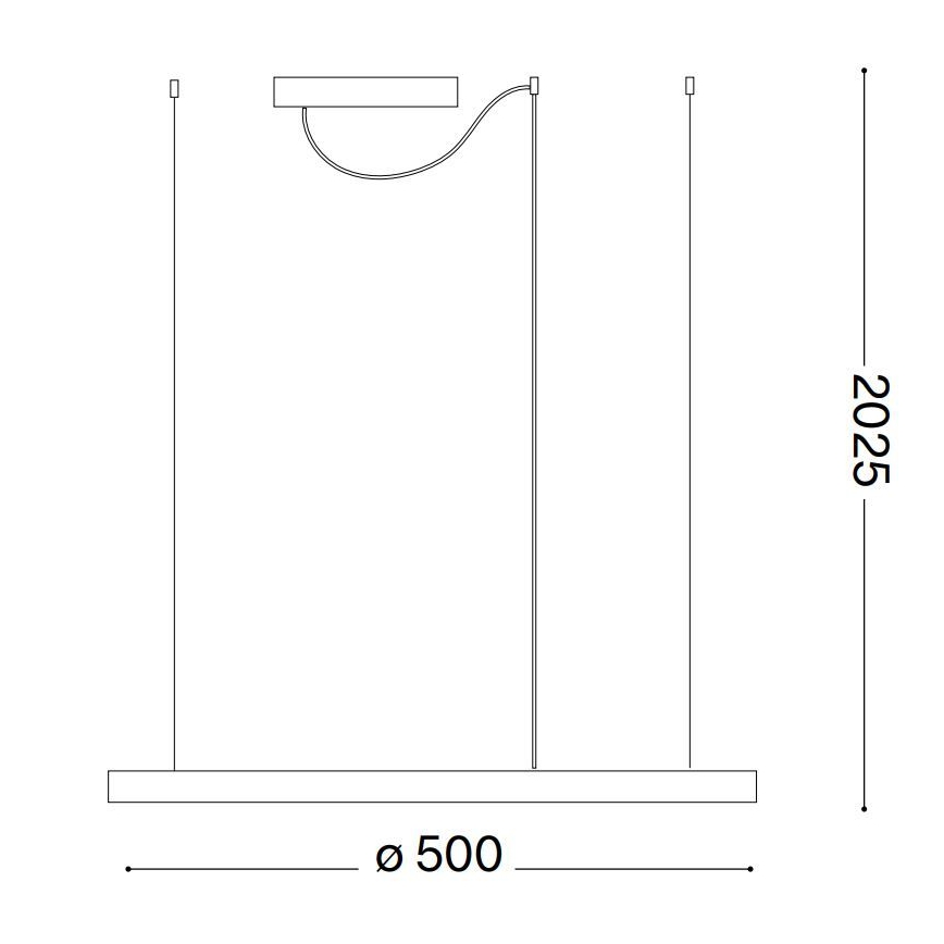 Ideal Lux - Lustre LED suspenso por cabo ORACLE SLIM LED/29W/230V 3000K IRC 90 Ø 50 cm branco