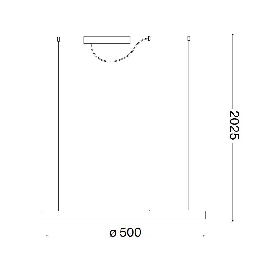 Ideal Lux - Lustre LED suspenso por cabo ORACLE SLIM LED/29W/230V 3000K IRC 90 Ø 50 cm preto