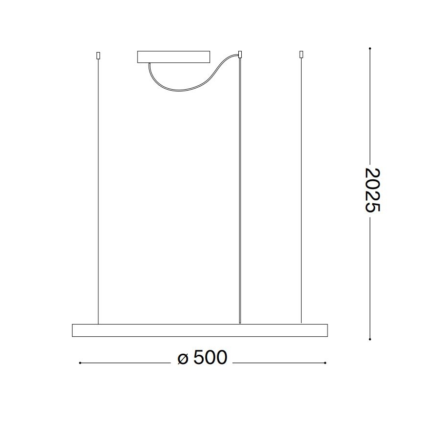 Ideal Lux - Lustre LED suspenso por cabo ORACLE SLIM LED/29W/230V 4000K CRI 90 Ø 50 cm branco