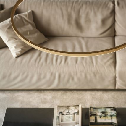 Ideal Lux - Lustre LED suspenso por cabo ORACLE SLIM LED/29W/230V 4000K IRC 90 diâmetro 50 cm dourado