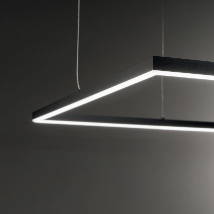 Ideal Lux - Lustre LED suspenso por cabo ORACLE SLIM LED/33W/230V 3000K CRI 90 50x50 cm preto