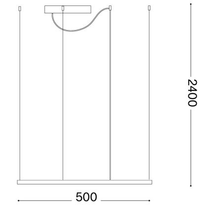 Ideal Lux - Lustre LED suspenso por cabo ORACLE SLIM LED/33W/230V 3000K IRC 90 50x50 cm dourado