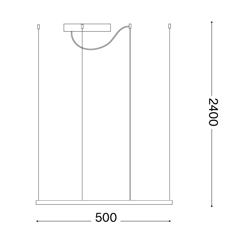 Ideal Lux - Lustre LED suspenso por cabo ORACLE SLIM LED/33W/230V 3000K IRC 90 50x50 cm dourado