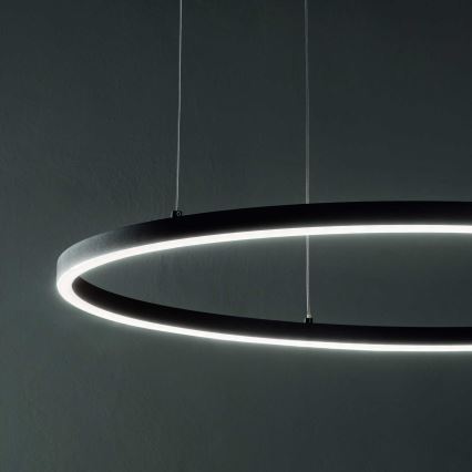 Ideal Lux - Lustre LED suspenso em cabo ORACLE SLIM LED/37W/230V 2700K CRI 90, diâmetro 70 cm, preto