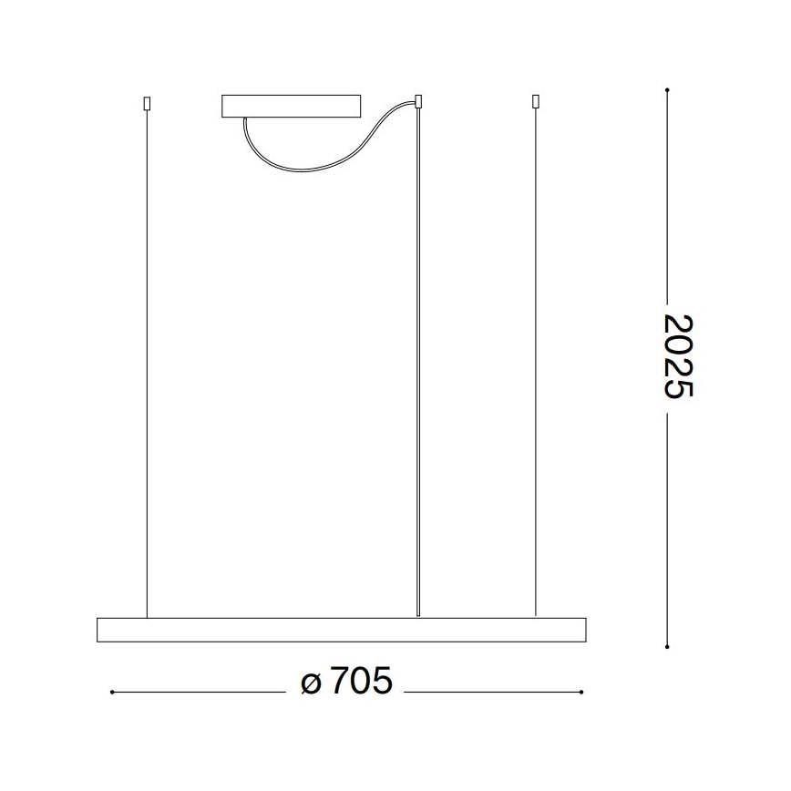 Ideal Lux - Lustre LED suspenso em cabo ORACLE SLIM LED/37W/230V 2700K CRI 90, diâmetro 70 cm, preto