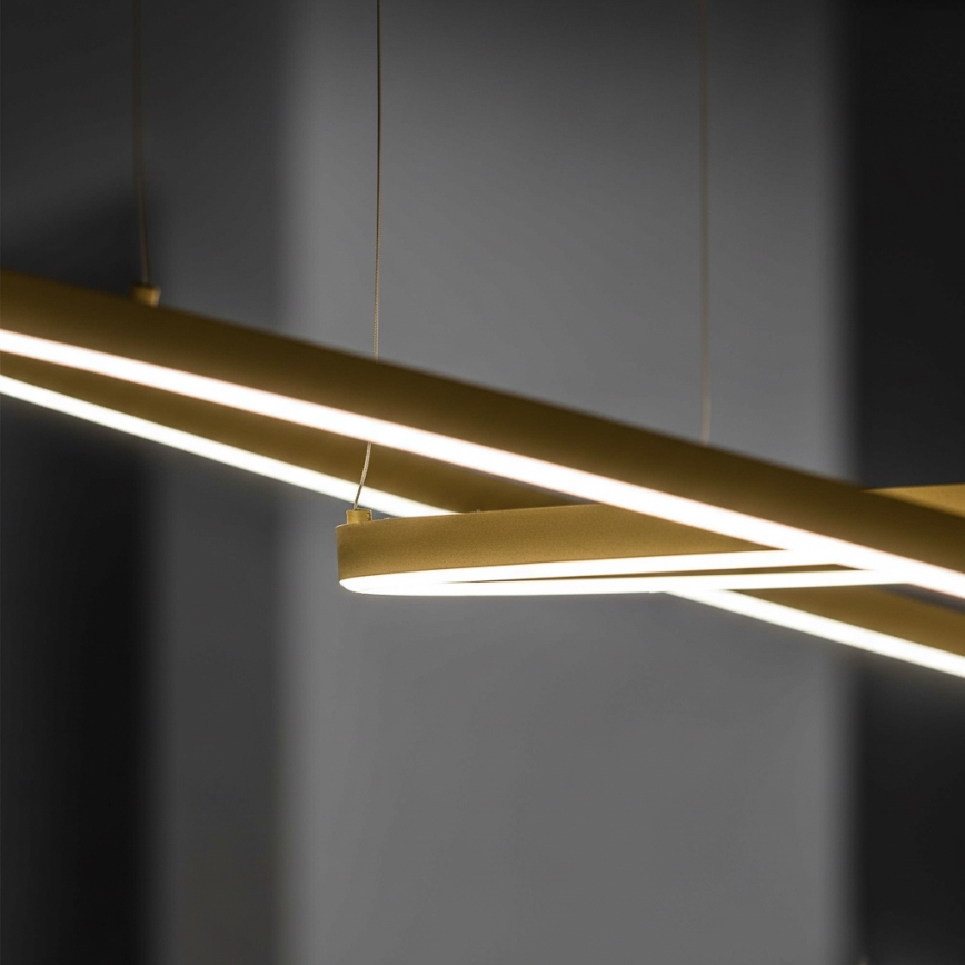 Ideal Lux - Lustre LED suspenso por cabo ORACLE SLIM LED/37W/230V 3000K IRC 90 Ø 70 cm dourado
