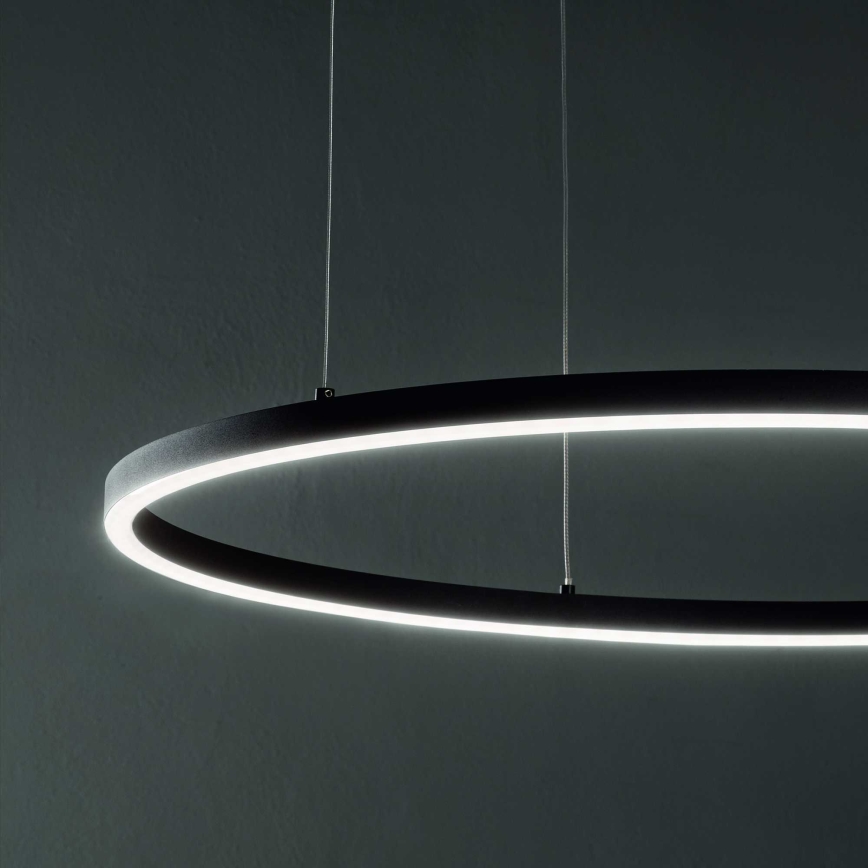 Ideal Lux - Lustre LED suspenso por cabo ORACLE SLIM LED/37W/230V 3000K CRI 90 Ø 70 cm preto
