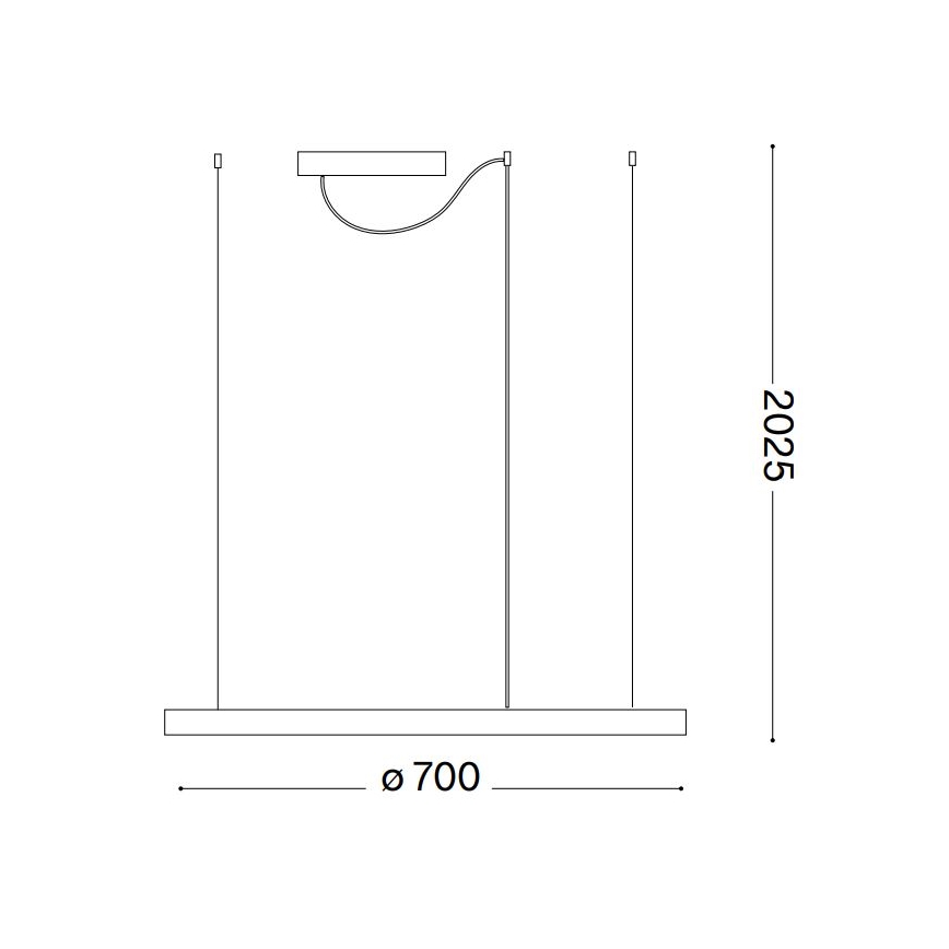 Ideal Lux - Lustre LED dimerizável em cabo ORACLE SLIM LED/40W/230V 3000K CRI 90 Ø 70 cm branco