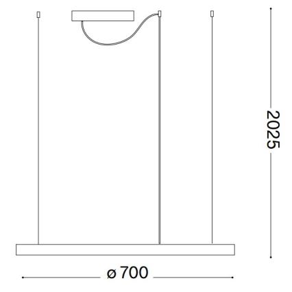 Ideal Lux - Lustre LED dimerizável em cabo ORACLE SLIM LED/40W/230V 3000K CRI 90 Ø 70 cm branco