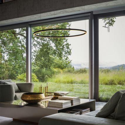 Ideal Lux - Lustre pendente LED dimerizável em cabo ORACLE SLIM LED/42W/230V 3000K CRI 90 Ø 90 cm preto