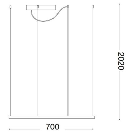 Ideal Lux - Lustre LED suspenso por cabo ORACLE SLIM LED/44W/230V 3000K IRC 90 70x70 cm branco