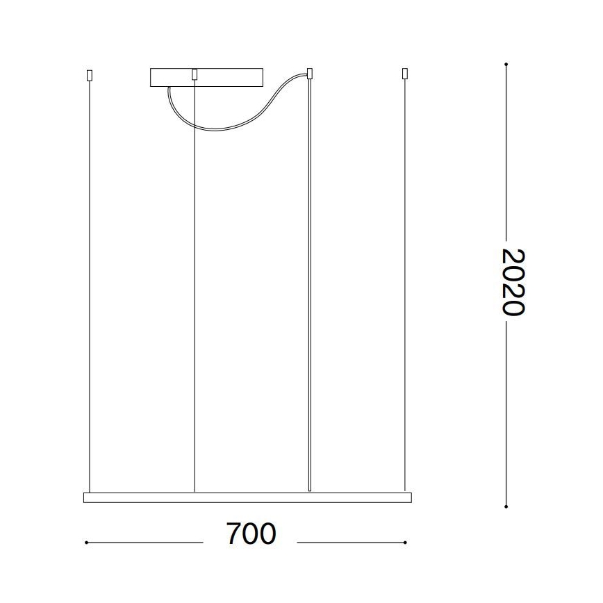 Ideal Lux - Lustre LED suspenso por cabo ORACLE SLIM LED/44W/230V 3000K IRC 90 70x70 cm branco