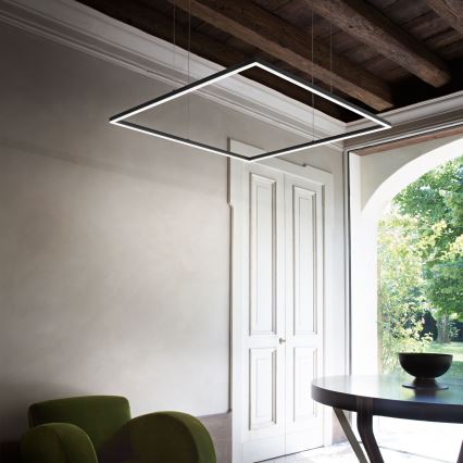 Ideal Lux - Lustre LED suspenso por cabo ORACLE SLIM LED/44W/230V 3000K CRI 90 70x70 cm preto