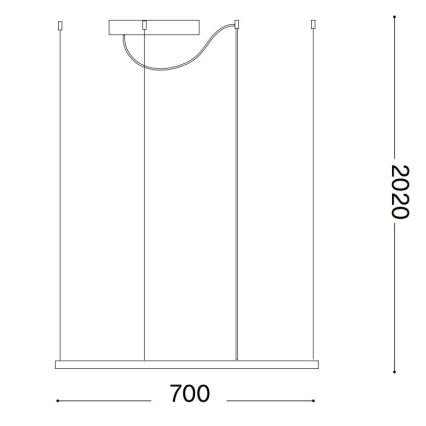 Ideal Lux - Lustre LED suspenso por cabo ORACLE SLIM LED/44W/230V 3000K CRI 90 70x70 cm preto