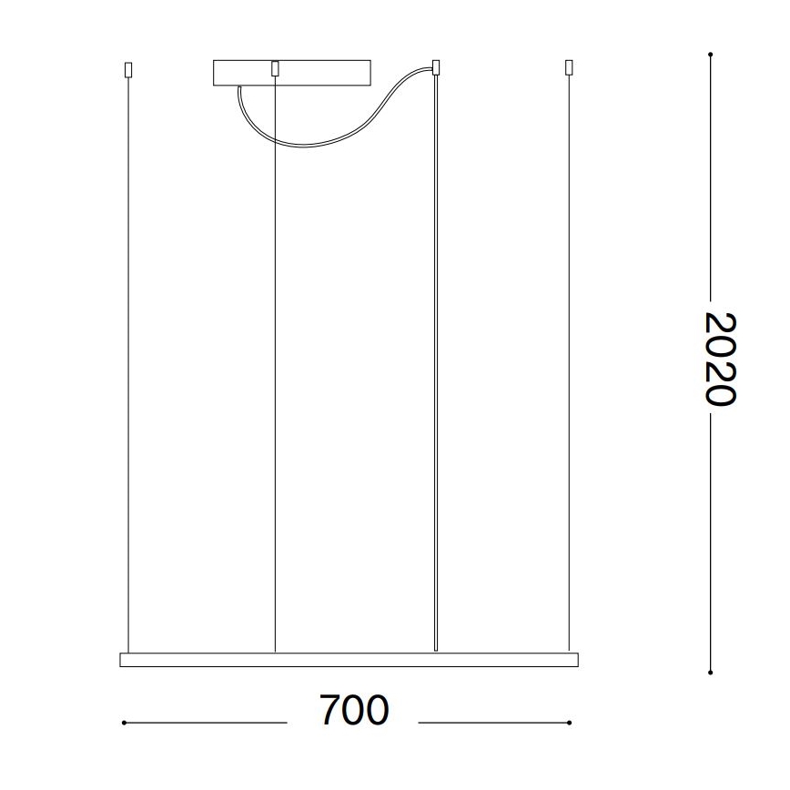 Ideal Lux - Lustre LED suspenso por cabo ORACLE SLIM LED/44W/230V 3000K CRI 90 70x70 cm preto