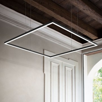 Ideal Lux - Lustre LED suspenso por cabo ORACLE SLIM LED/44W/230V 3000K CRI 90 70x70 cm preto