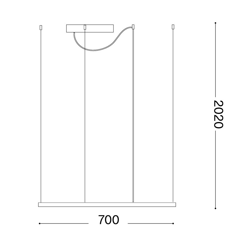 Ideal Lux - Lustre LED suspenso por cabo ORACLE SLIM LED/44W/230V 3000K CRI 90 70x70 cm dourado