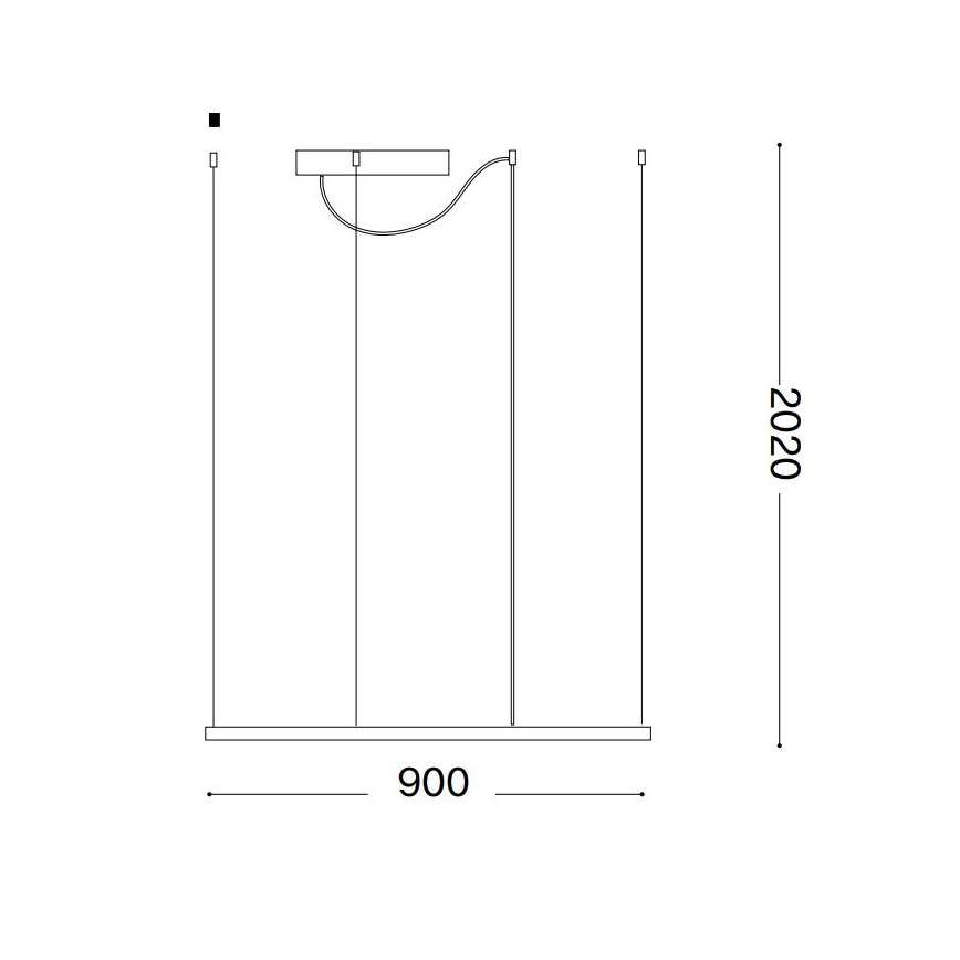 Ideal Lux - Lustre LED suspenso por cabo ORACLE SLIM LED/53W/230V 3000K CRI 90 90x90 cm branco