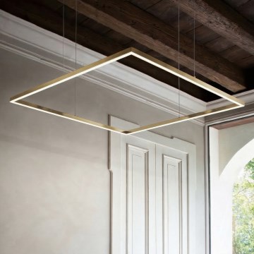 Ideal Lux - Lustre LED suspenso por cabo ORACLE SLIM LED/53W/230V 3000K CRI 90 90x90 cm dourado