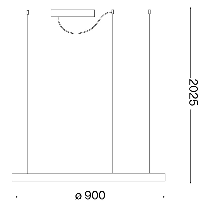 Ideal Lux - Lustre LED suspenso por cabo ORACLE SLIM LED/53W/230V 4000K CRI 90 Ø 90 cm dourado