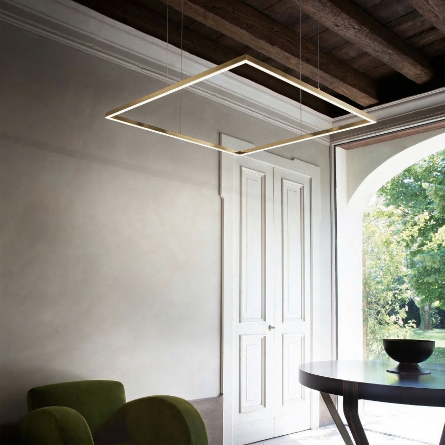Ideal Lux - Lustre LED suspenso por cabo ORACLE SLIM LED/53W/230V 3000K CRI 90 90x90 cm dourado