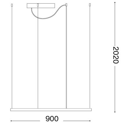 Ideal Lux - Lustre LED suspenso por cabo ORACLE SLIM LED/53W/230V 3000K CRI 90 90x90 cm dourado