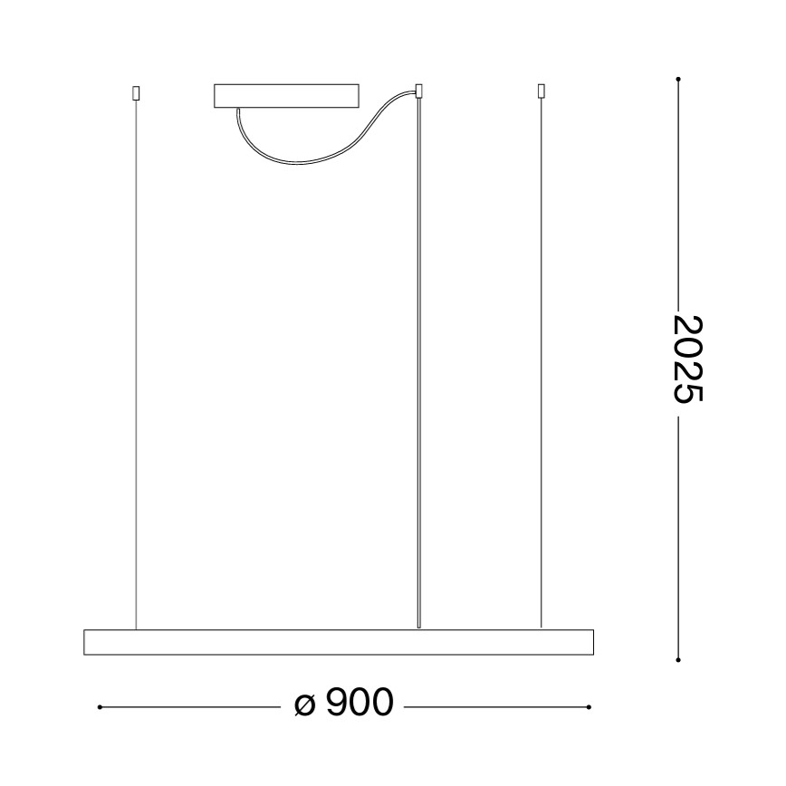 Ideal Lux - Lustre LED suspenso por cabo ORACLE SLIM LED/53W/230V 3000K CRI 90 Ø 90 cm dourado