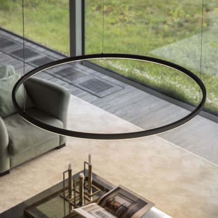 Ideal Lux - Lustre LED dimerizável suspenso por cabo ORACLE SLIM LED/77W/230V 3000K CRI 90 Ø 150 cm preto