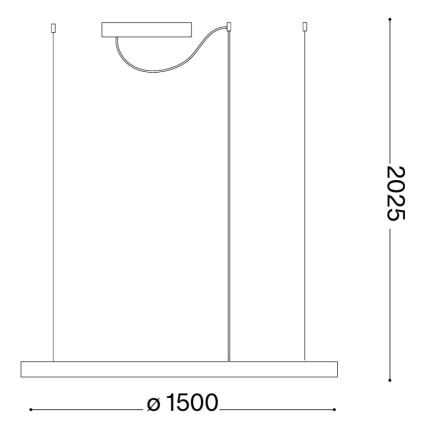 Ideal Lux - Lustre LED suspenso por cabo ORACLE SLIM LED/81W/230V 3000K CRI 90 Ø 150 cm dourado