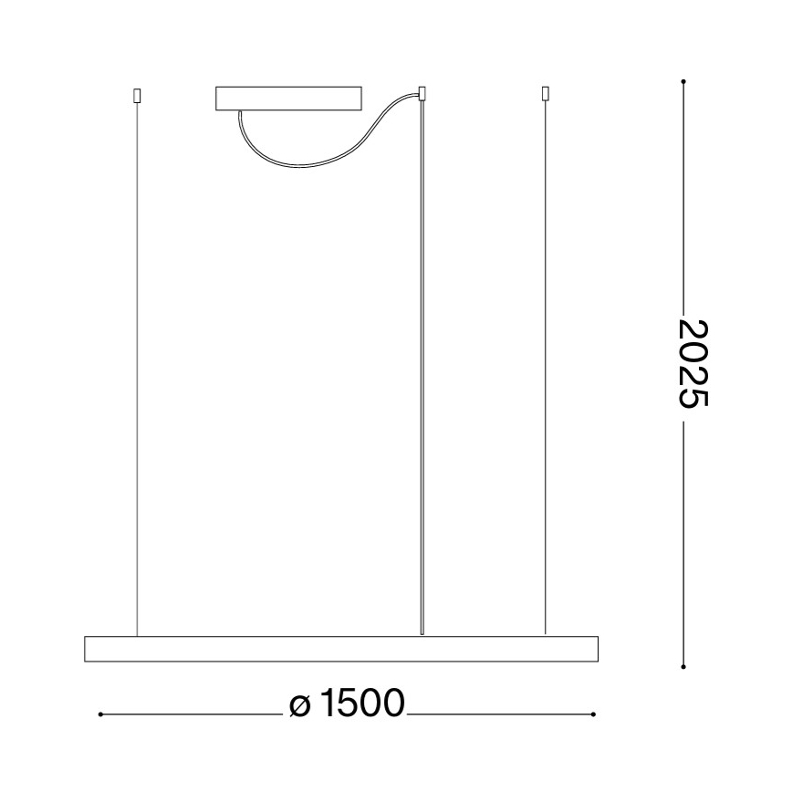 Ideal Lux - Lustre LED suspenso por cabo ORACLE SLIM LED/81W/230V 3000K CRI 90 Ø 150 cm dourado