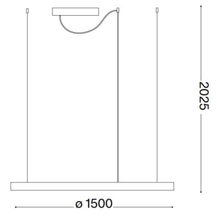 Ideal Lux - Lustre LED suspenso em cabo ORACLE SLIM LED/83W/230V 2700K CRI 90 Ø 150 cm preto