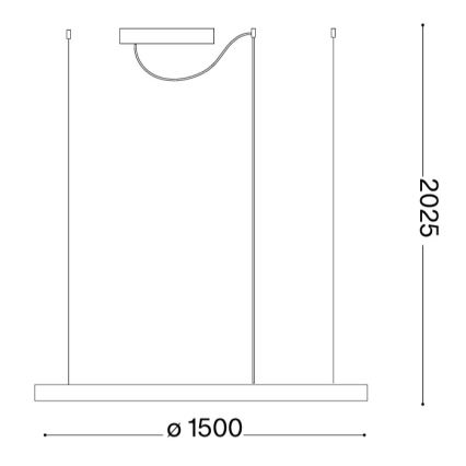Ideal Lux - Lustre LED suspenso por cabo ORACLE SLIM LED/83W/230V 4000K Ø 150 cm dourado