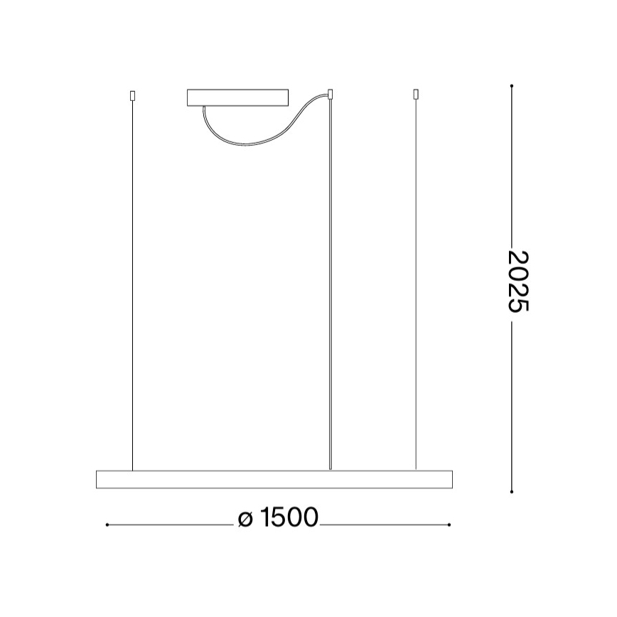 Ideal Lux - Lustre LED suspenso por cabo ORACLE SLIM LED/83W/230V 4000K Ø 150 cm dourado