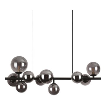 Ideal Lux - Lustre LED suspenso por cabo PERLAGE 10xG9/3W/230V 81 cm preto/fumado