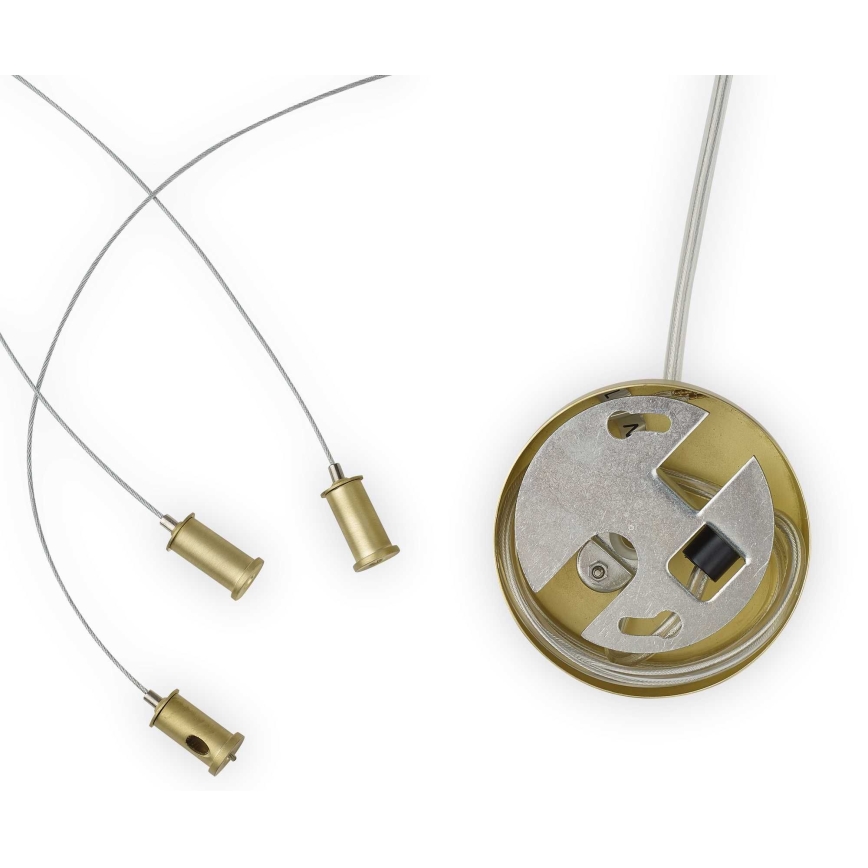 Ideal Lux - Lustre LED suspenso por cabo PERLAGE 11xG9/3W/230V diâmetro 73 cm dourado/bege fumê