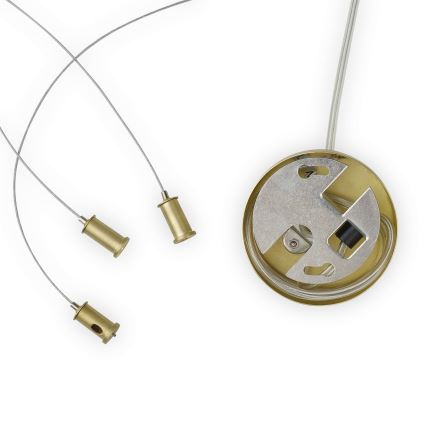 Ideal Lux - Lustre LED suspenso por cabo PERLAGE 14xG9/3W/230V Ø 85 cm dourado/bege fumê