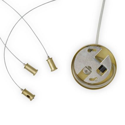 Ideal Lux - Lustre LED suspenso por cabo PERLAGE 25xG9/3W/230V 110 cm dourado/bege fumado