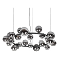 Ideal Lux - Lustre LED suspenso por cabo PERLAGE 25xG9/3W/230V 110 cm preto/fumê