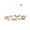 Ideal Lux - Lustre LED suspenso por cabo PERLAGE 30xG9/3W/230V 143 cm dourado/bege fumado