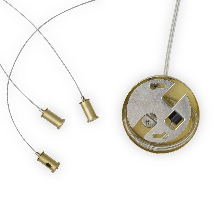 Ideal Lux - Lustre LED suspenso por cabo PERLAGE 30xG9/3W/230V 143 cm dourado/bege fumado
