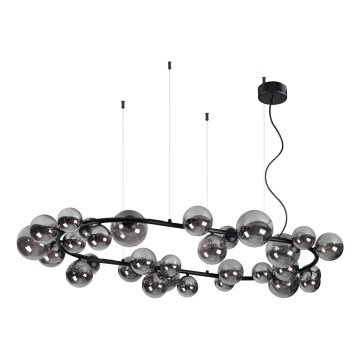 Ideal Lux - Lustre LED suspenso por cabo PERLAGE 30xG9/3W/230V 143 cm preto/fumê