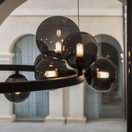 Ideal Lux - Lustre LED suspenso por cabo PERLAGE 30xG9/3W/230V 143 cm preto/fumê