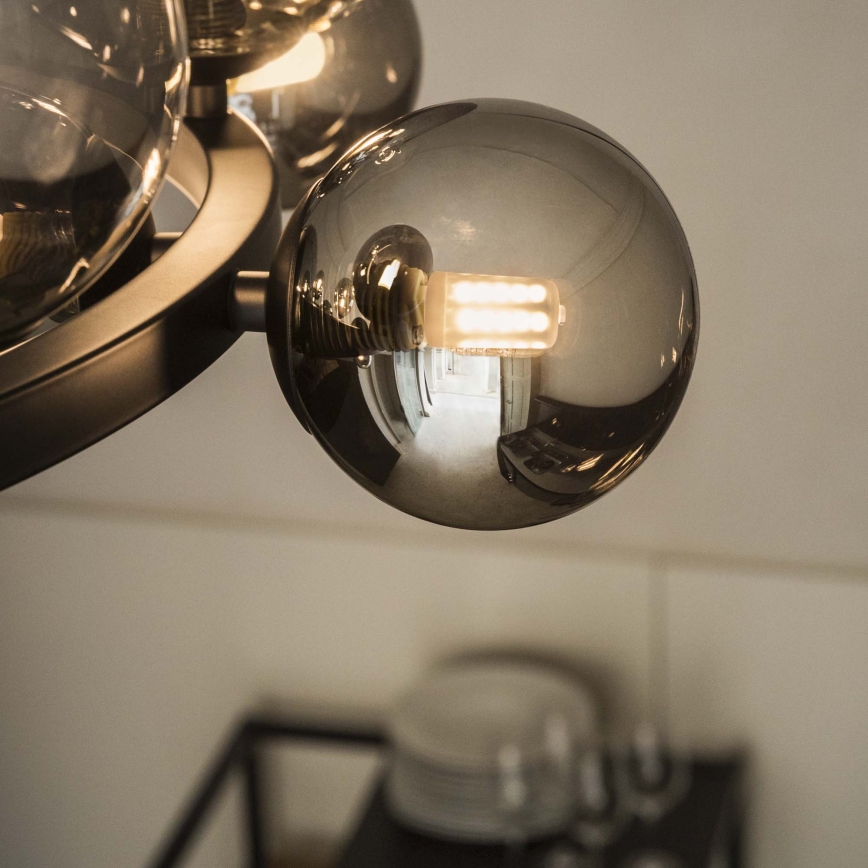 Ideal Lux - Lustre LED suspenso por cabo PERLAGE 30xG9/3W/230V 143 cm preto/fumê