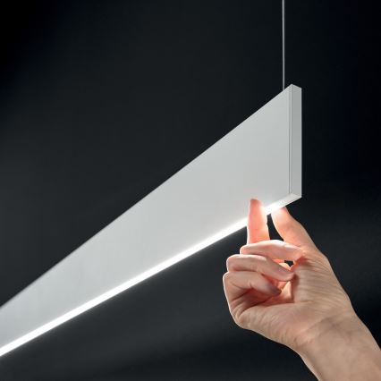 Ideal Lux - Lustre LED suspenso por cabo STEEL LED/24W/230V 3000K IRC 90 120 cm branco