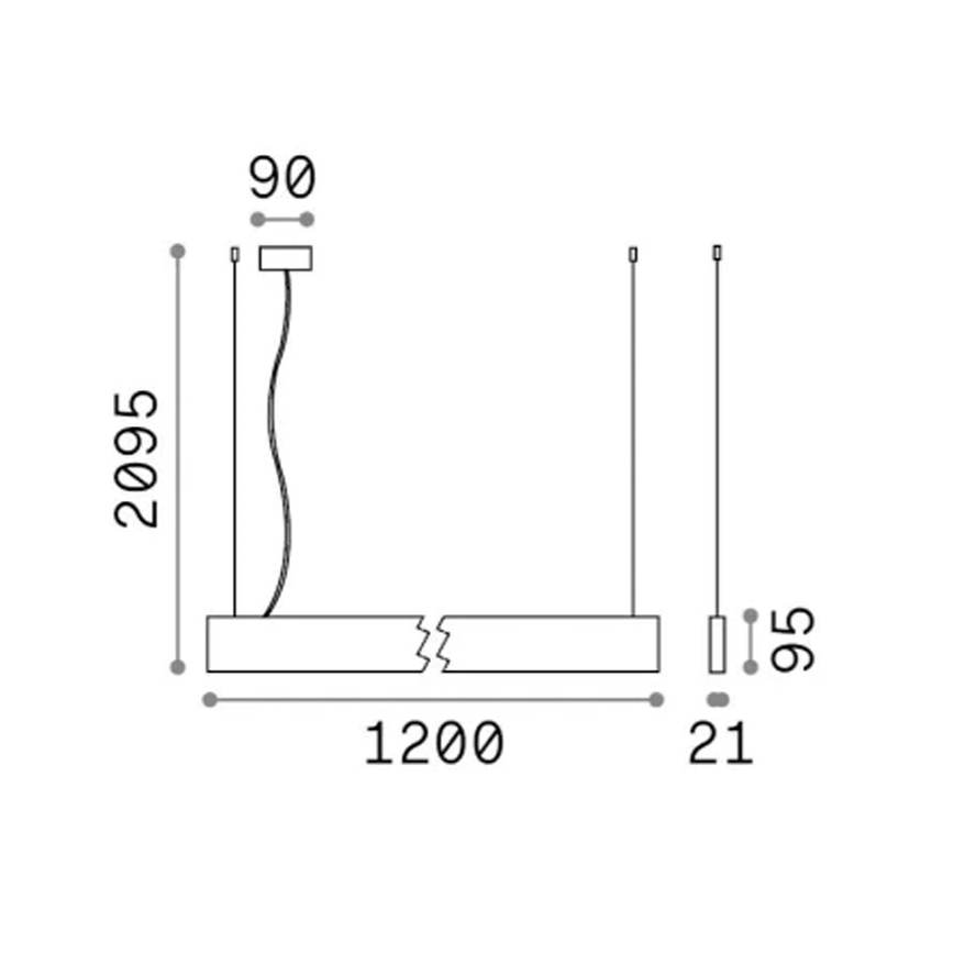 Ideal Lux - Lustre LED suspenso por cabo STEEL LED/29W/230V 4000K CRI 90 120 cm preto