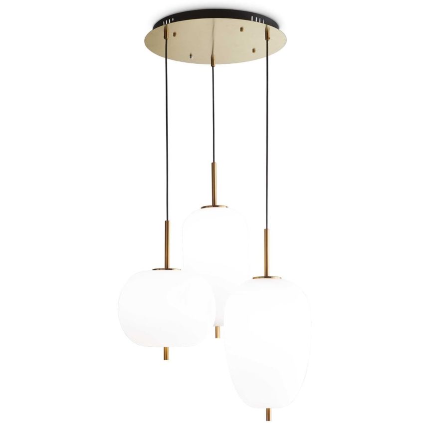 Ideal Lux - Lustre LED suspenso por cabo UMILE LED/55W/230V diâmetro 63 cm CRI 90 latão/branco