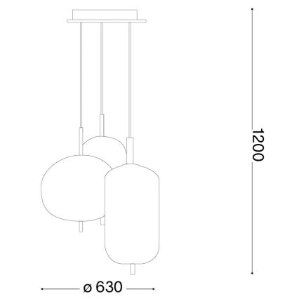 Ideal Lux - Lustre LED suspenso por cabo UMILE LED/55W/230V diâmetro 63 cm CRI 90 latão/branco