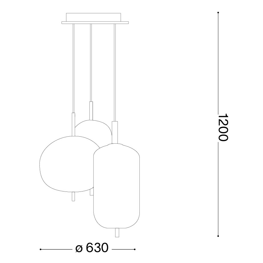 Ideal Lux - Lustre LED suspenso por cabo UMILE LED/55W/230V diâmetro 63 cm CRI 90 latão/branco