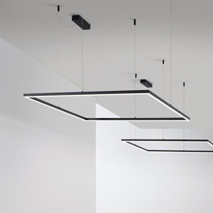 Ideal Lux - Lustre LED suspenso por cabo ORACLE SLIM LED/53W/230V 3000K CRI 90 90x90 cm preto